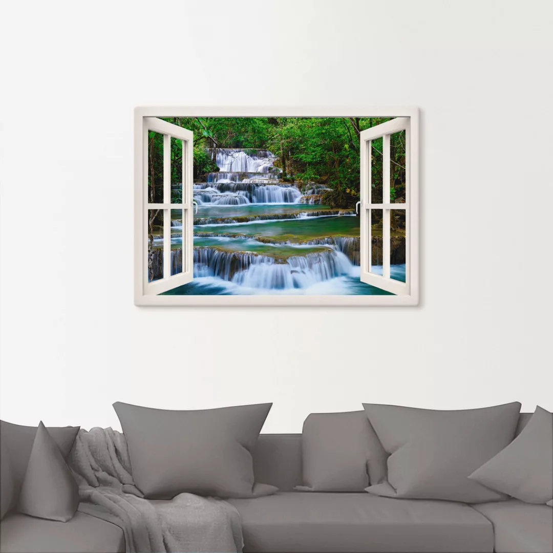 Artland Wandbild »Fensterblick Wasserfall in Kanchanaburi«, Fensterblick, ( günstig online kaufen