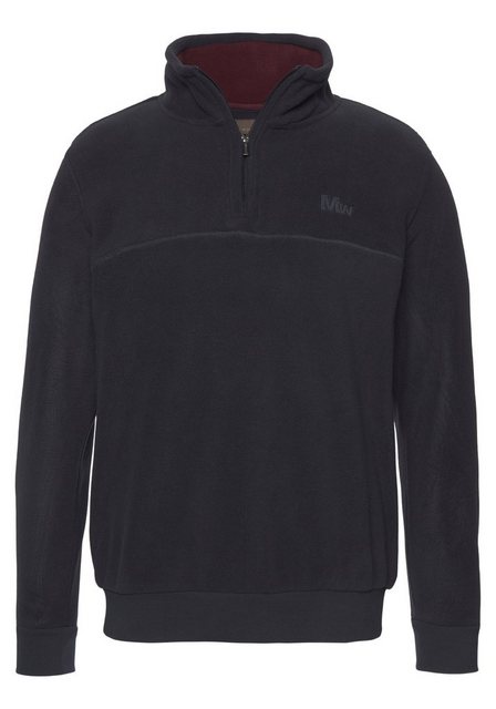 Man's World Fleecepullover Langarm, mit Rippbündchen, mit Troyerkragen, für günstig online kaufen