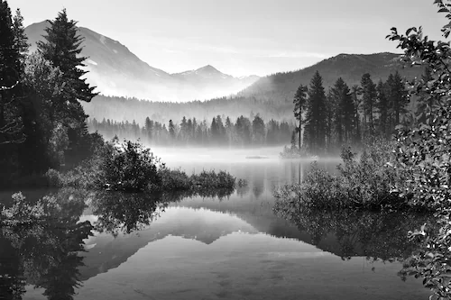 Papermoon Fototapete »Landschaft Schwarz & Weiß« günstig online kaufen