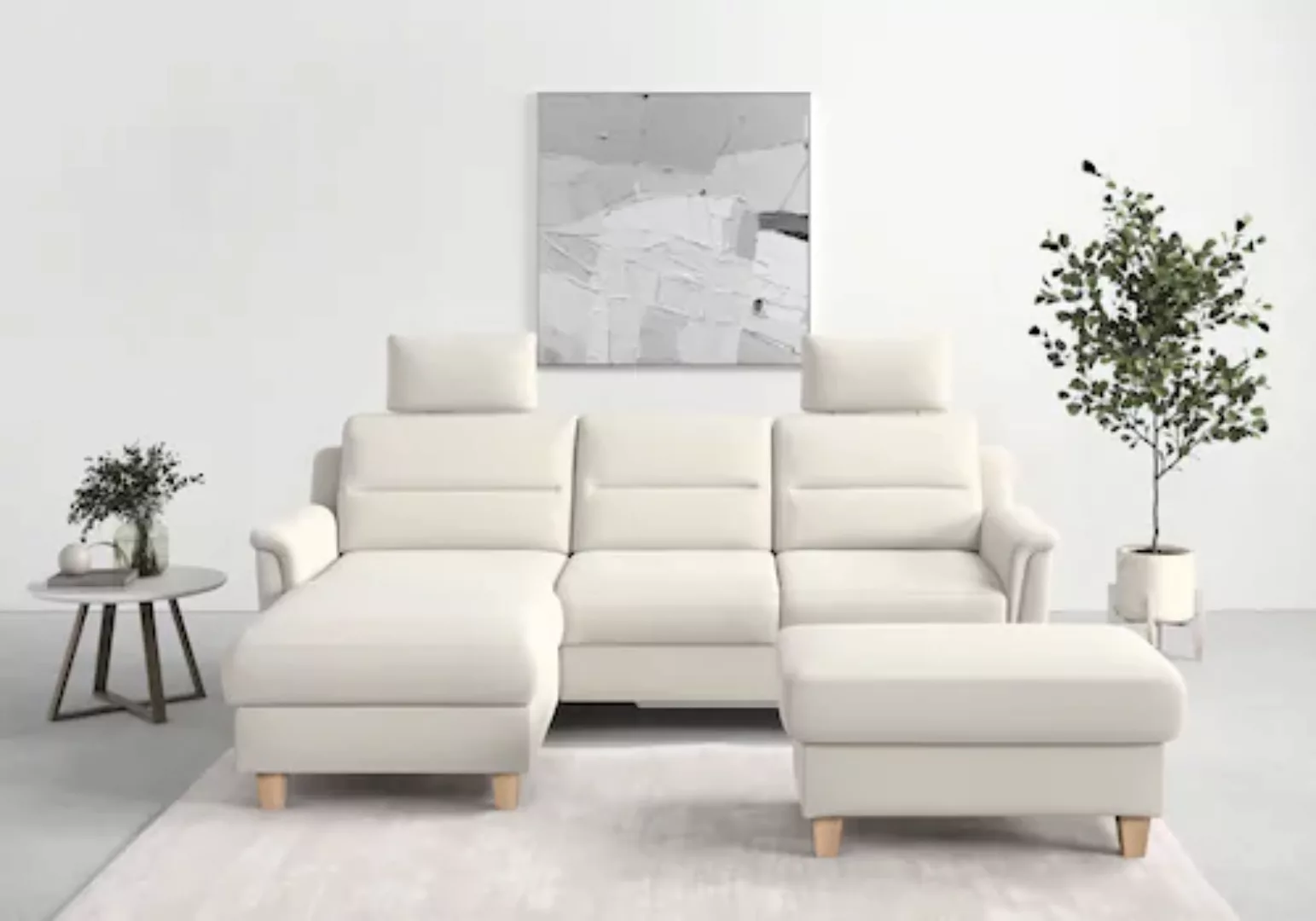 sit&more Ecksofa »Farö L-Form«, inklusive Federkern, wahlweise mit Bettfunk günstig online kaufen