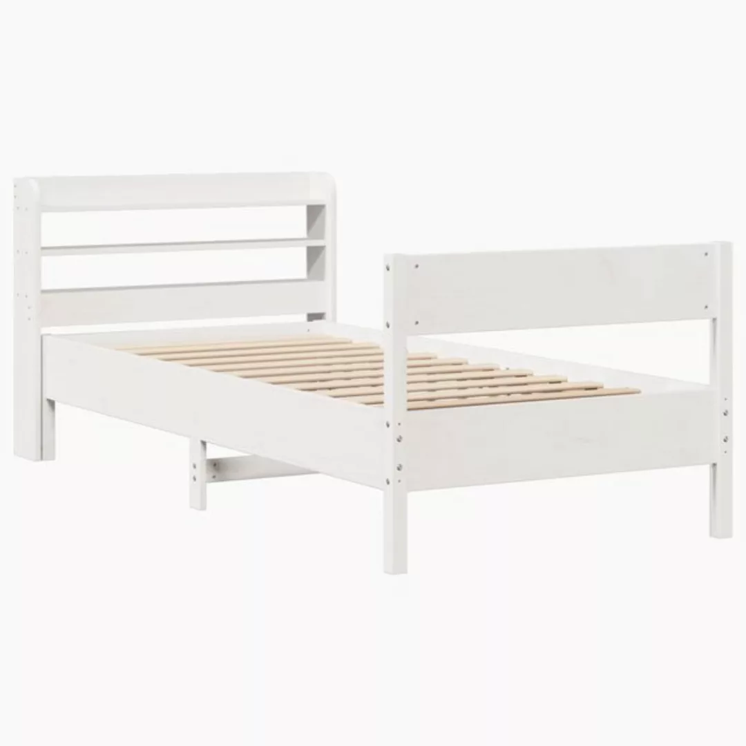 vidaXL Bett Massivholzbett ohne Matratze Weiß 75x190 cm Kiefernholz günstig online kaufen