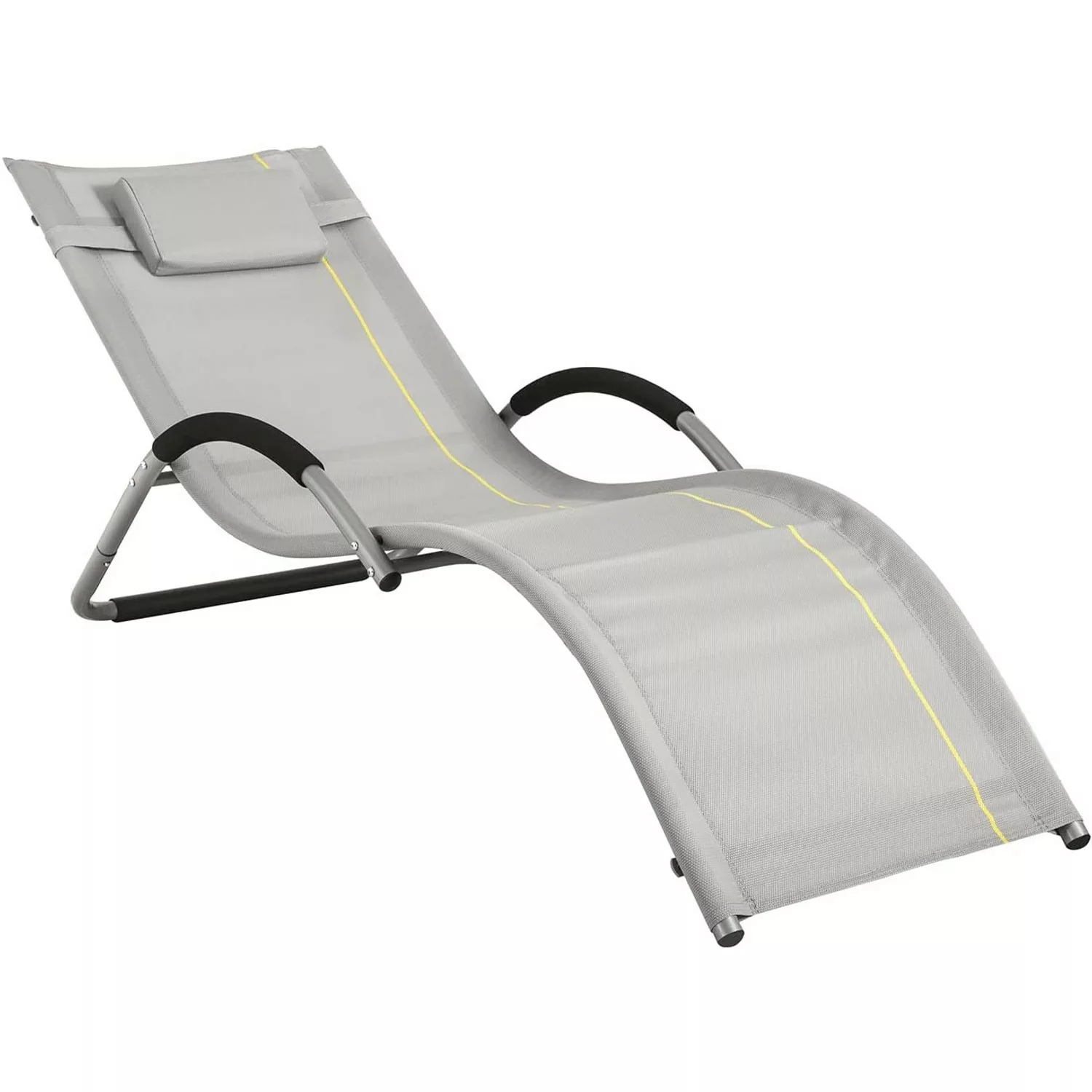 SoBuy® Sonnenliege Gartenliege Relaxstuhl Liegestuhl mit Kopfkissen Relaxli günstig online kaufen