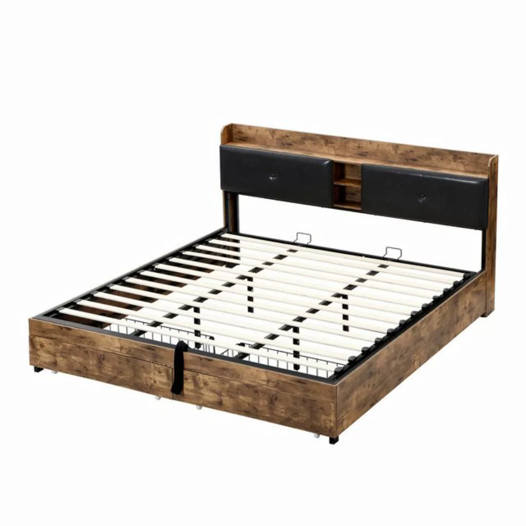 MODFU Metallbett Hydraulikbett Doppelbett (180 x 200cm), mit Lattenrost ohn günstig online kaufen