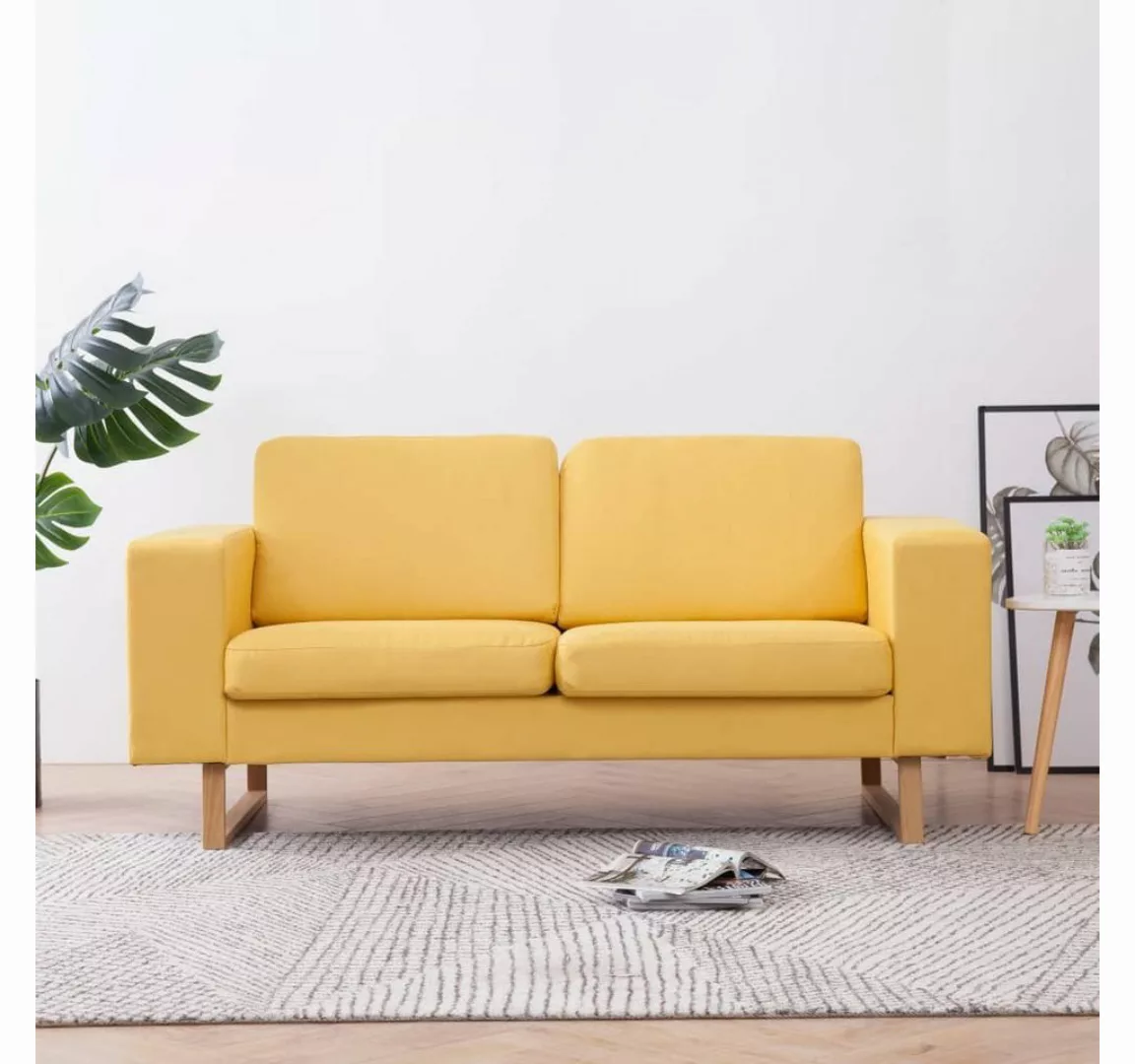 vidaXL Sofa 2-Sitzer-Sofa Stoff Gelb Couch günstig online kaufen