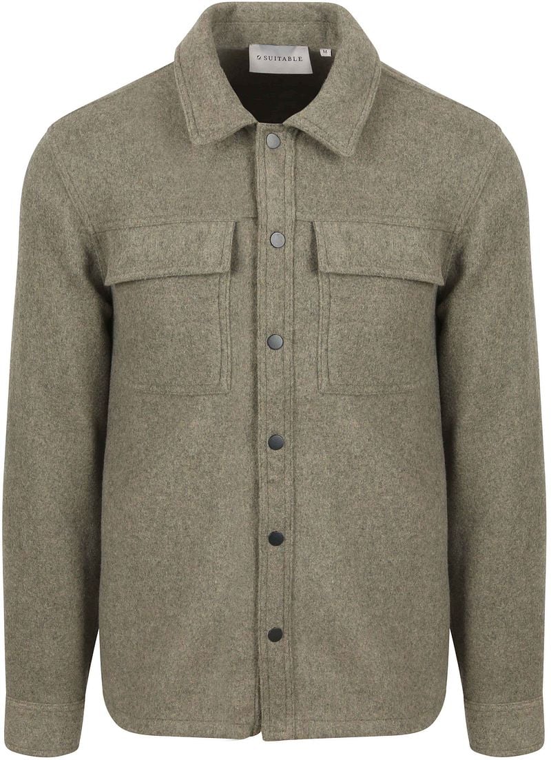 Suitable Overshirt Wool Blend Olivgrün - Größe XXL günstig online kaufen