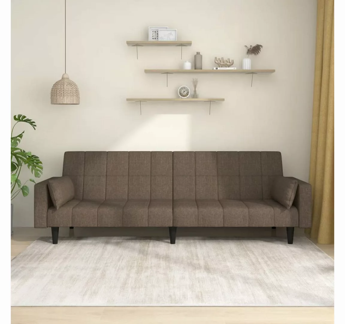 vidaXL Sofa Schlafsofa 2 Sitzer Sofa mit Schlaffunktion Stoff, Taupe günstig online kaufen