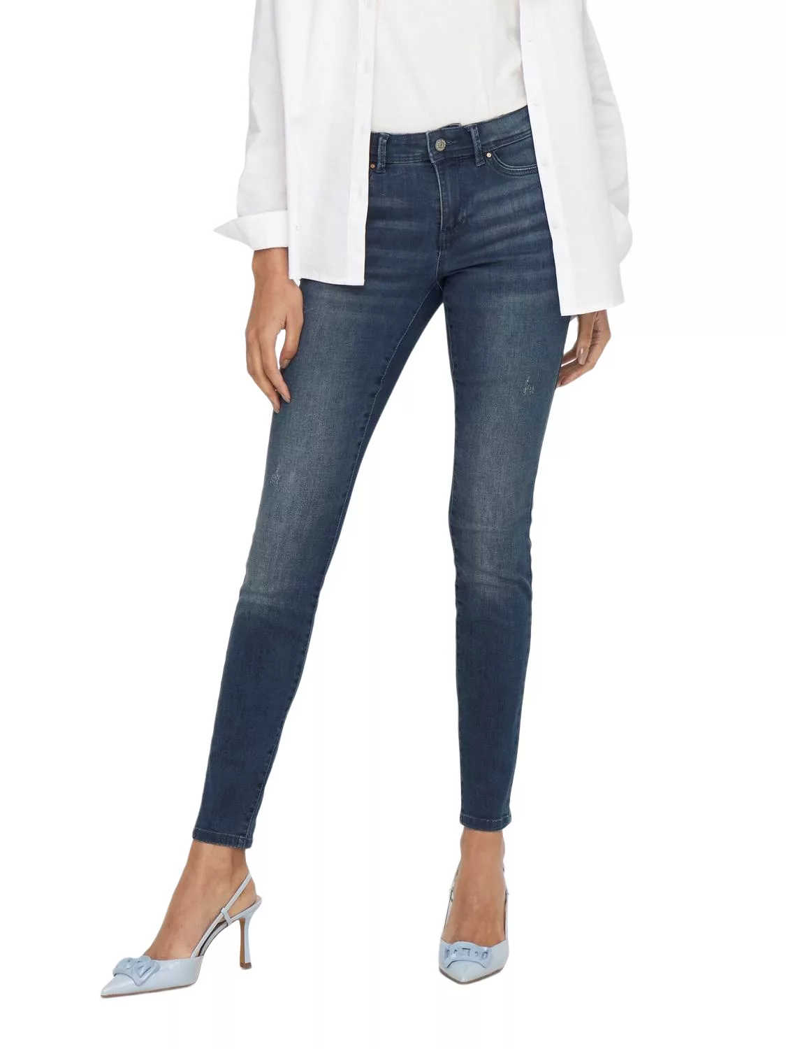 Only Damen Jeans ONLWAUW LIFE BJ777 Skinny Fit - Blau - Blue Black Denim günstig online kaufen