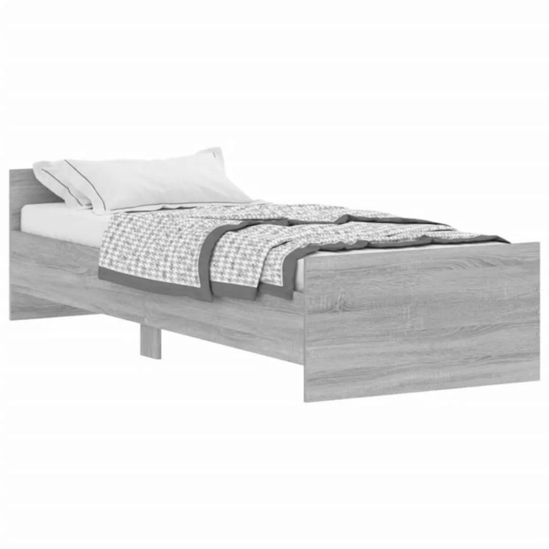 vidaXL Bettgestell, Bettrahmen Grau Sonoma 75x190 cm Holzwerkstoff günstig online kaufen