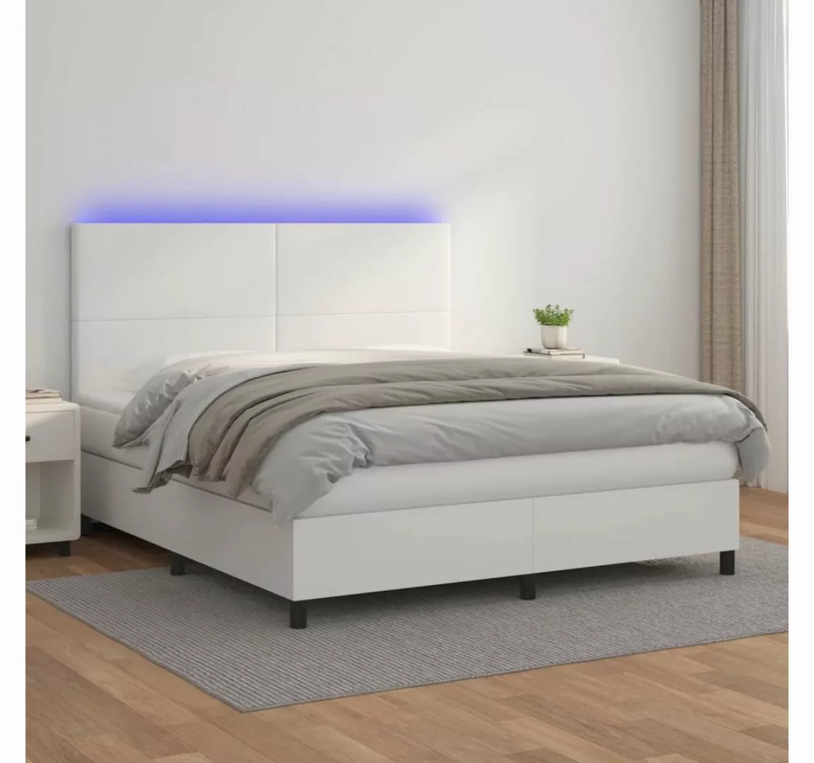 vidaXL Boxspringbett Boxspringbett mit Matratze & LED Kunstleder (180 x 200 günstig online kaufen