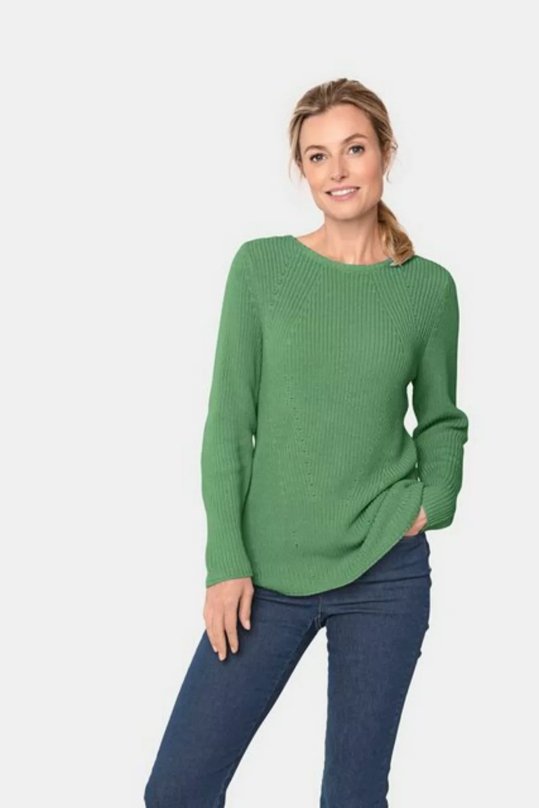 GOLDNER Strickpullover Figurschmeichelnder Pullover aus reiner Baumwolle günstig online kaufen