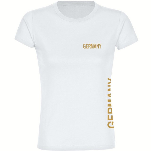 multifanshop T-Shirt Damen Germany - Brust & Seite Gold - Frauen günstig online kaufen