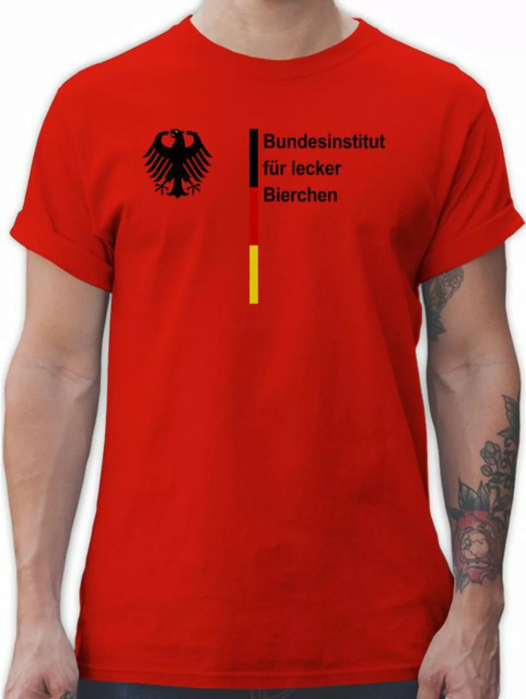 Shirtracer T-Shirt Bundesinstitut für lecker Bierchen, Bier Saufen Sauf Mal günstig online kaufen