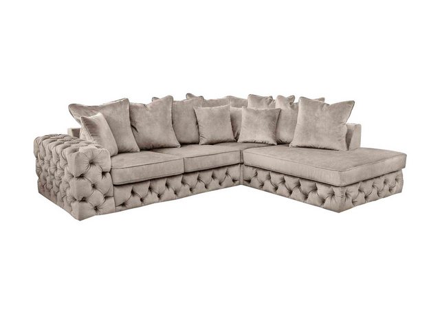 JVmoebel Ecksofa, Chesterfield L-Form Ecksofa Couch Polster Textil Garnitur günstig online kaufen