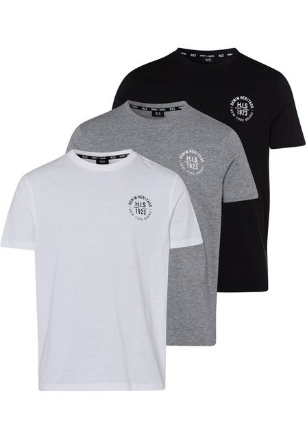 H.I.S T-Shirt (Packung, 3-tlg., 3er-Pack) mit Brustprint günstig online kaufen