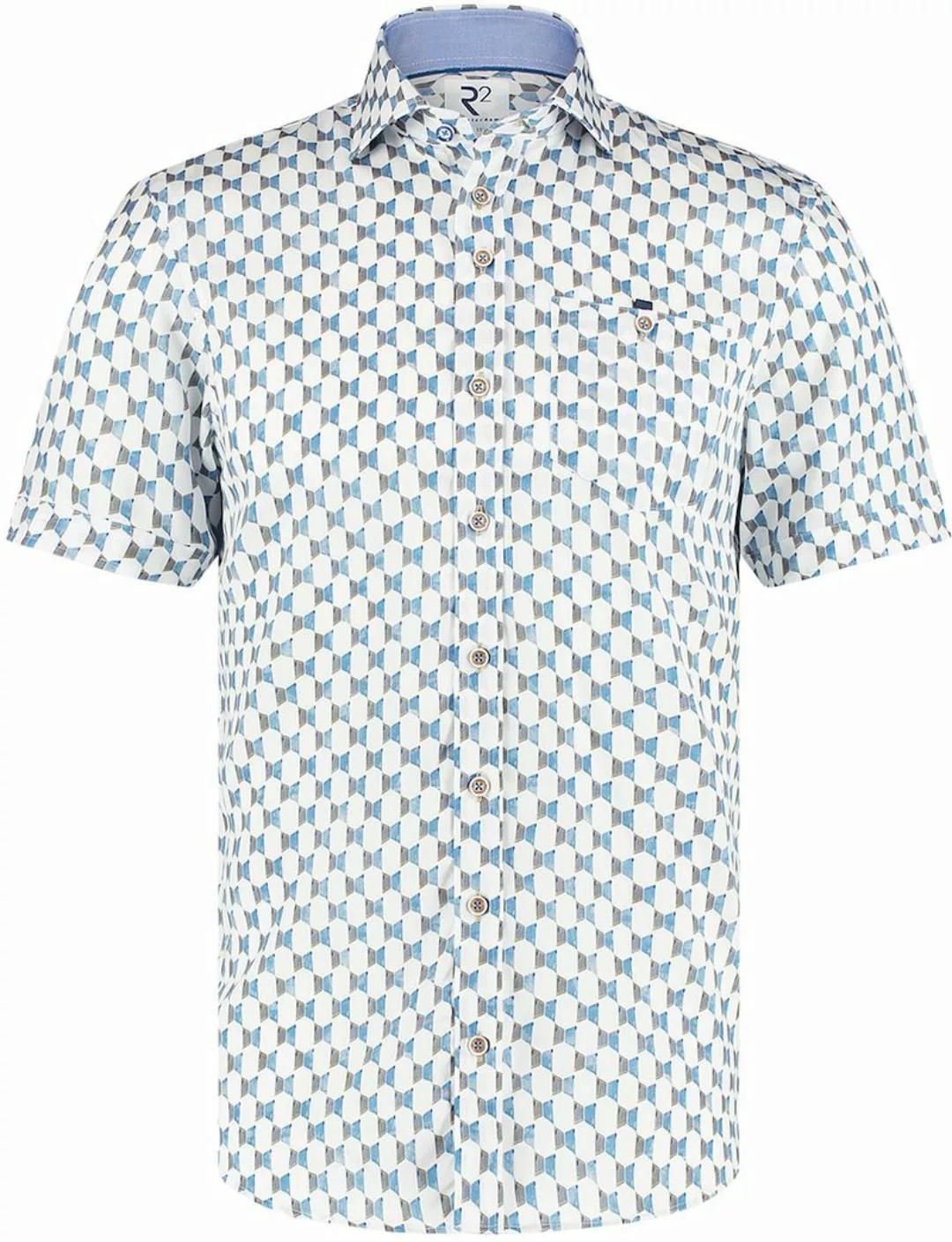 R2 Hemd Shortsleeve Mehari Doors Blau - Größe 39 günstig online kaufen