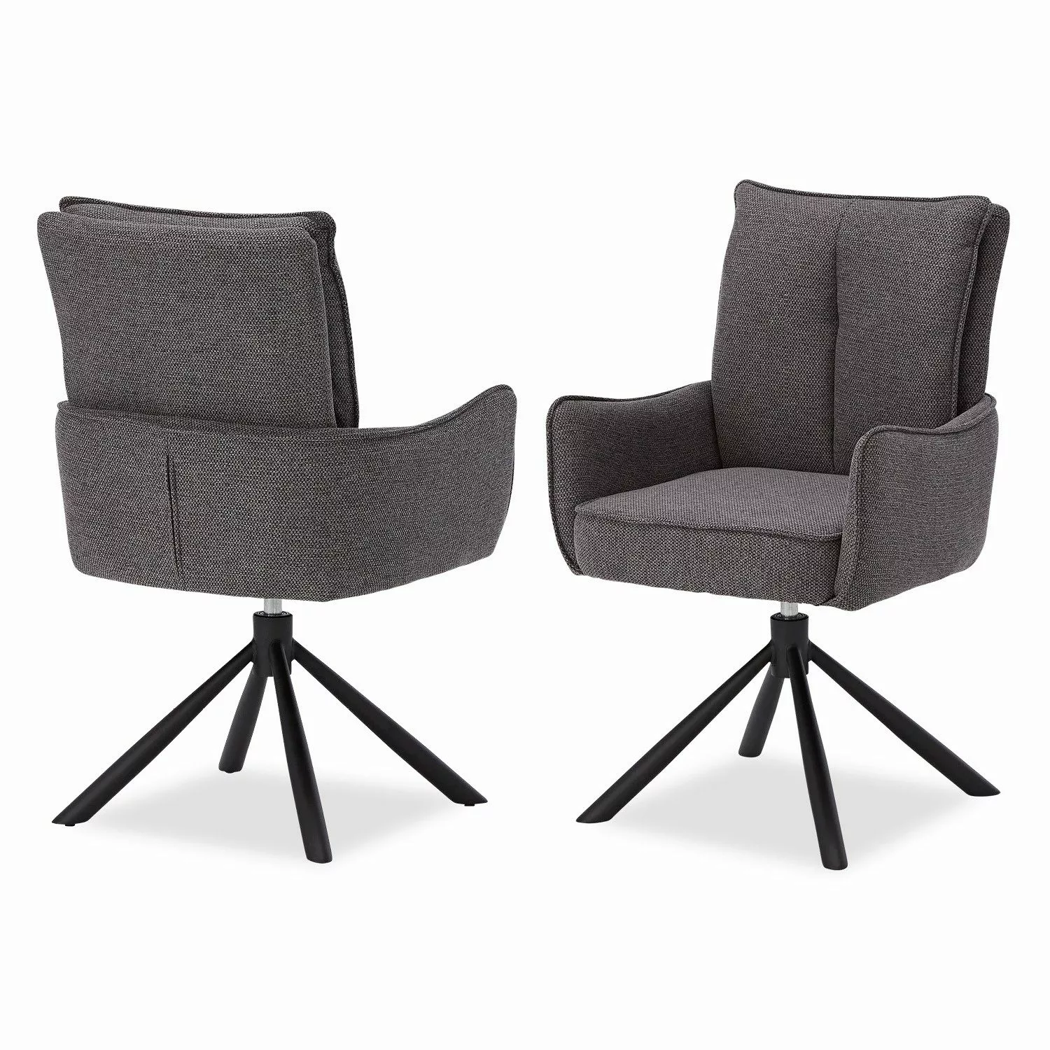 Homestyle4u Polsterstuhl Stoff Anthrazit Drehbar 2er Set 3066 günstig online kaufen