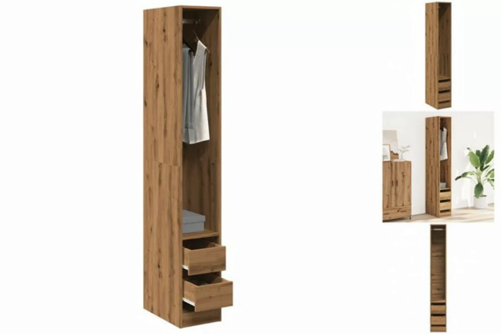 vidaXL Kleiderschrank Kleiderschrank Artisan-Eiche 30x50x200 cm Holzwerksto günstig online kaufen