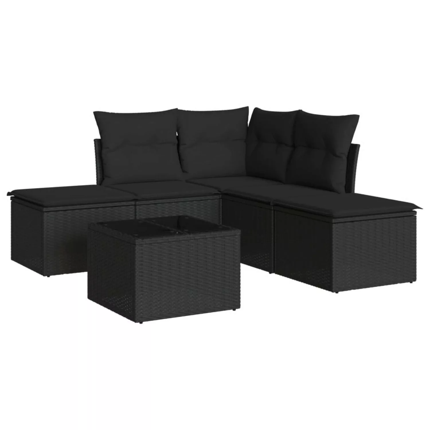 vidaXL 6-tlg Garten-Sofagarnitur mit Kissen Schwarz Poly Rattan Modell 94 günstig online kaufen