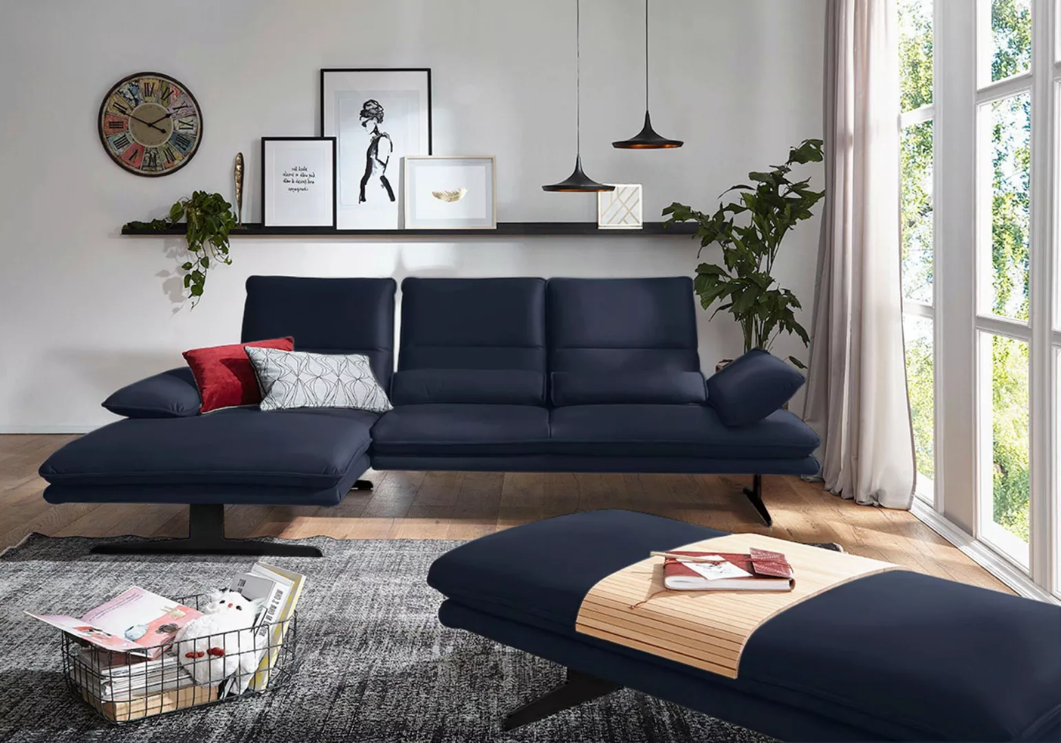W.SCHILLIG Ecksofa »broadway, Designsofa mit tollem Sitzkomfort«, Sitztiefe günstig online kaufen