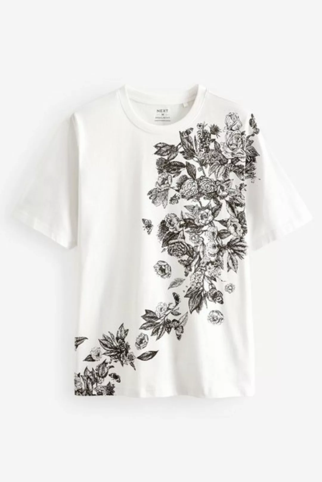 Next Print-Shirt T-Shirt mit Tattoo-Grafik und Blumenmuster (1-tlg) günstig online kaufen