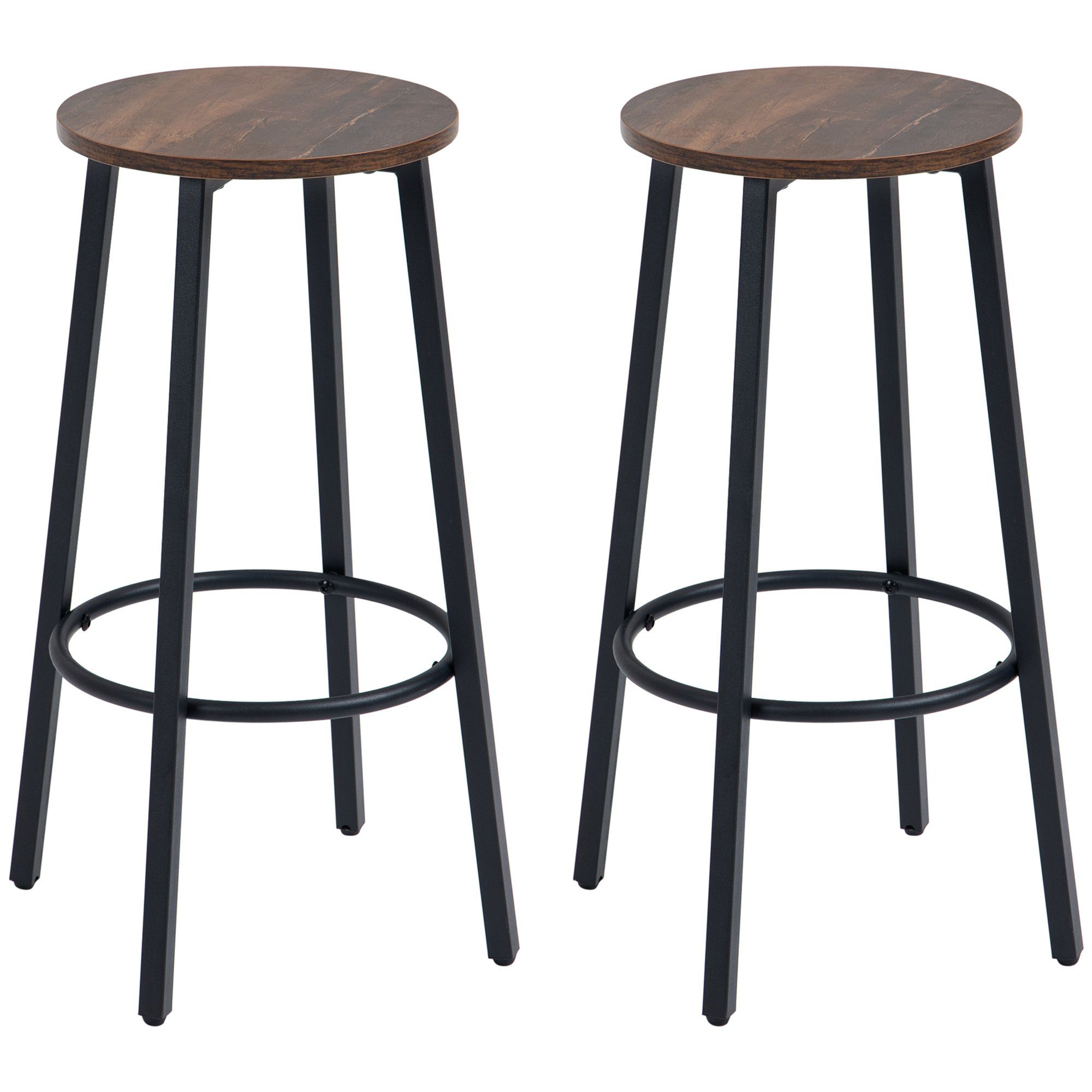 HOMCOM Barhocker Barstühle mit Fußstütze (Tresenstuhl, günstig online kaufen