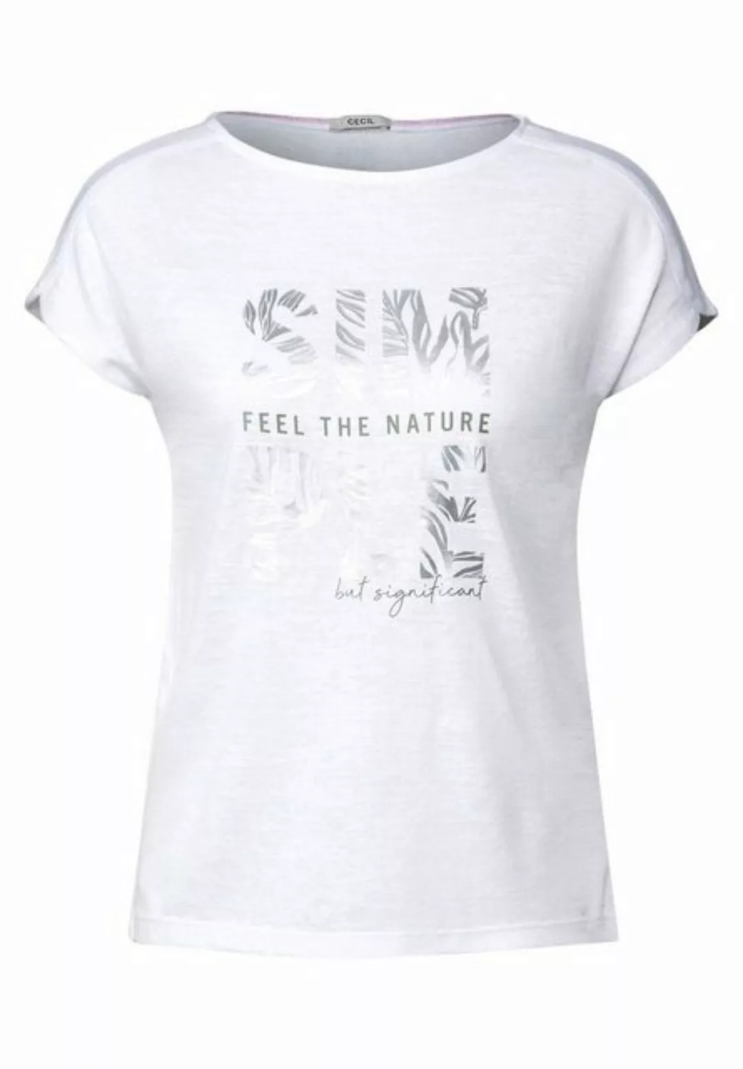 Cecil T-Shirt LINEN OPTIC_simple foil t-shir günstig online kaufen
