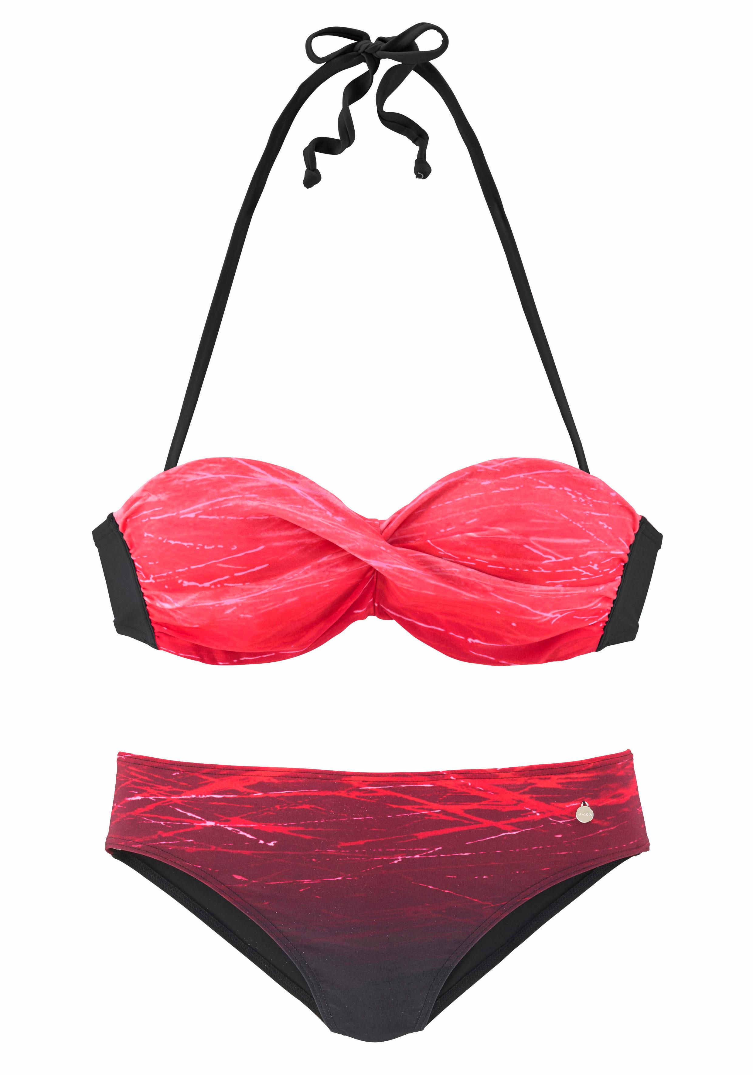 LASCANA Bügel-Bandeau-Bikini, mit Farbverlauf in Batik-Optik günstig online kaufen