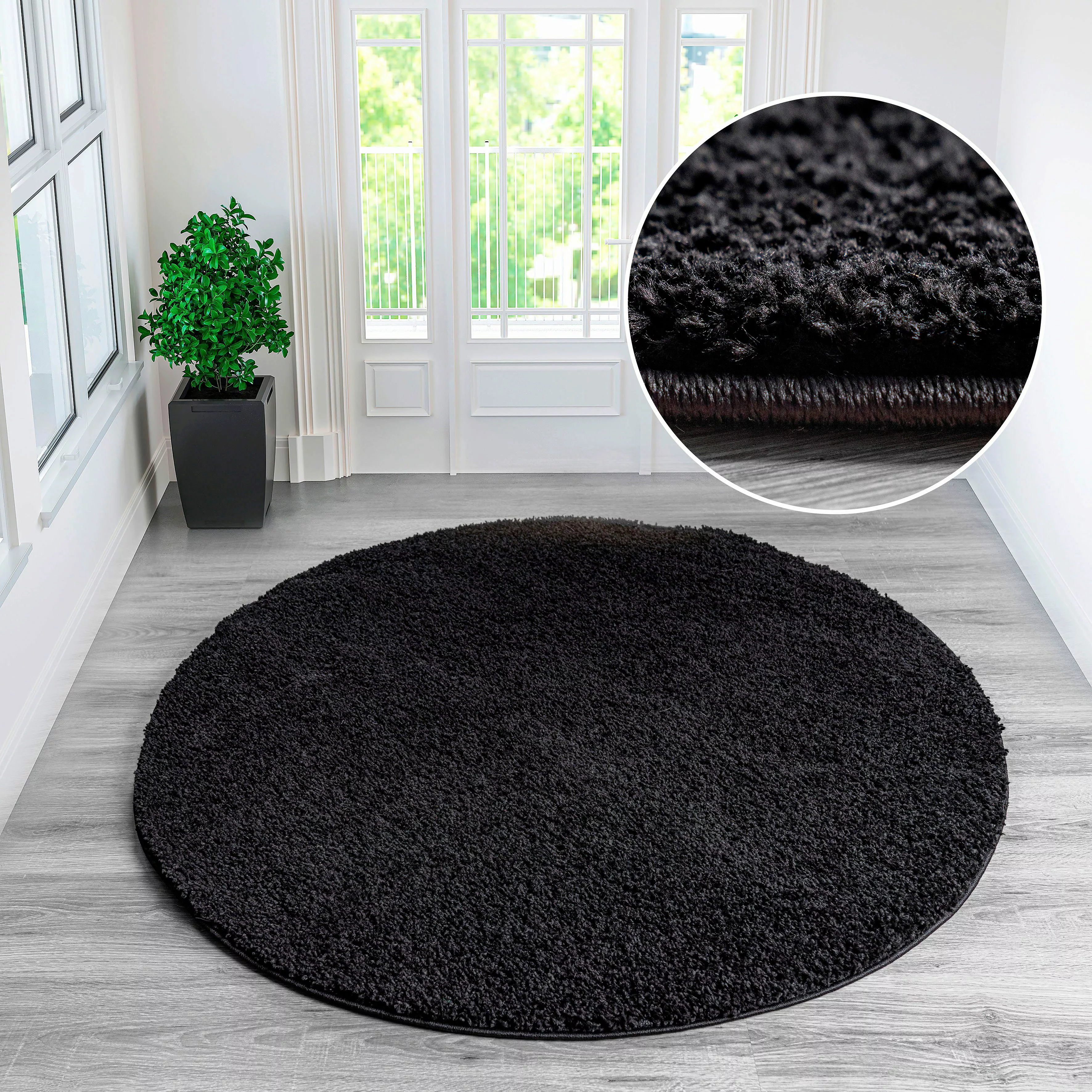 my home Teppich Shaggy 30, rund, günstig online kaufen