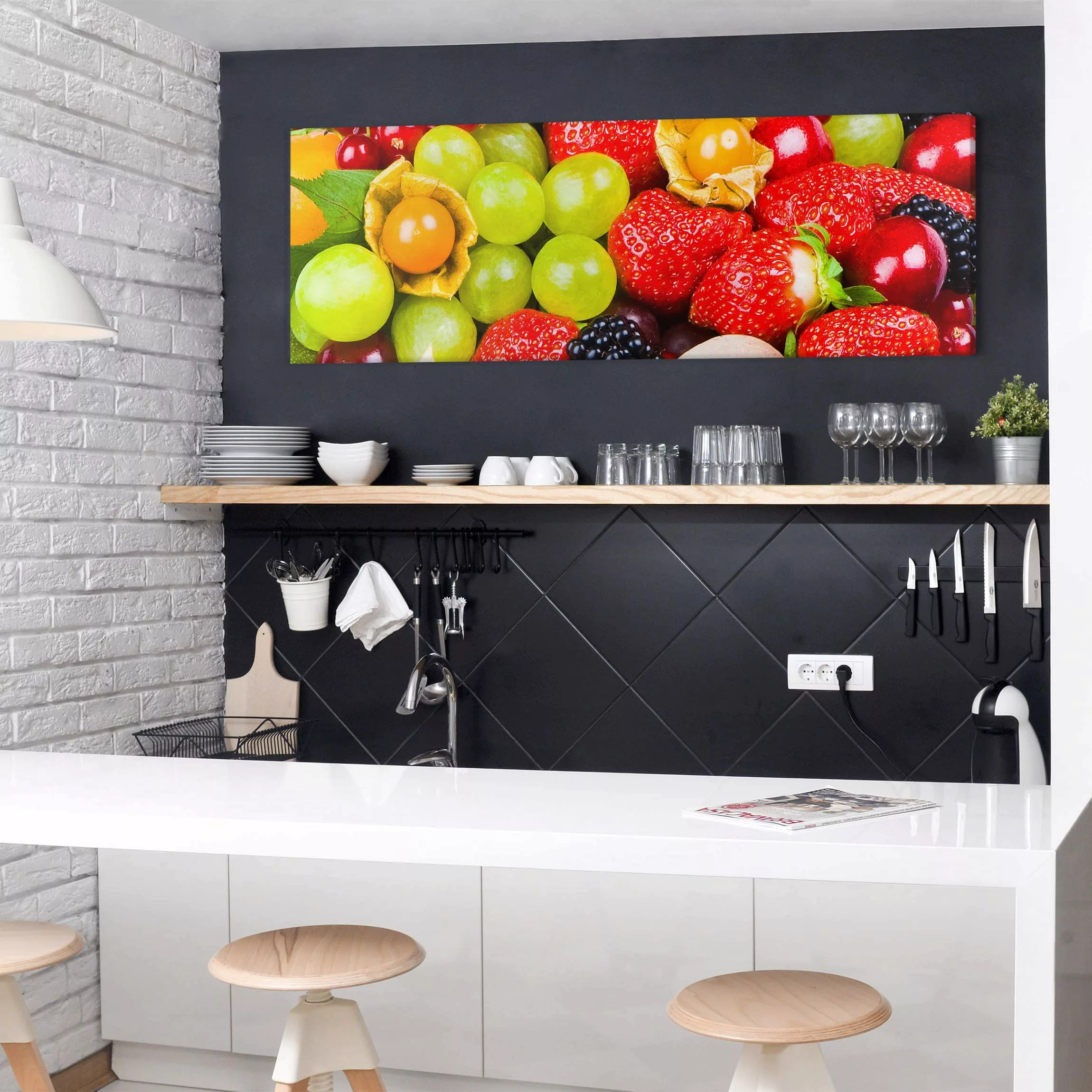 Leinwandbild Küche - Panorama Tropical Fruits günstig online kaufen