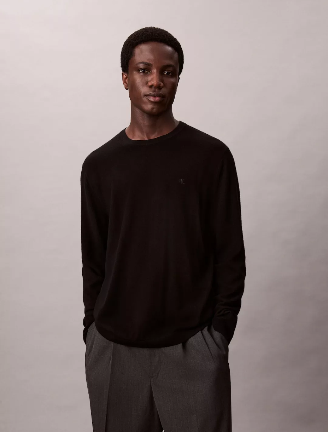 Calvin Klein Strickpullover "LS 100% MERINO CREW 14GG", Mit Rundhalsausschn günstig online kaufen