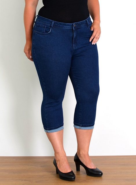 ESRA Caprijeans Capri Jeans Damen High Waist 3/4 Hose Stretch kurze Jeans D günstig online kaufen