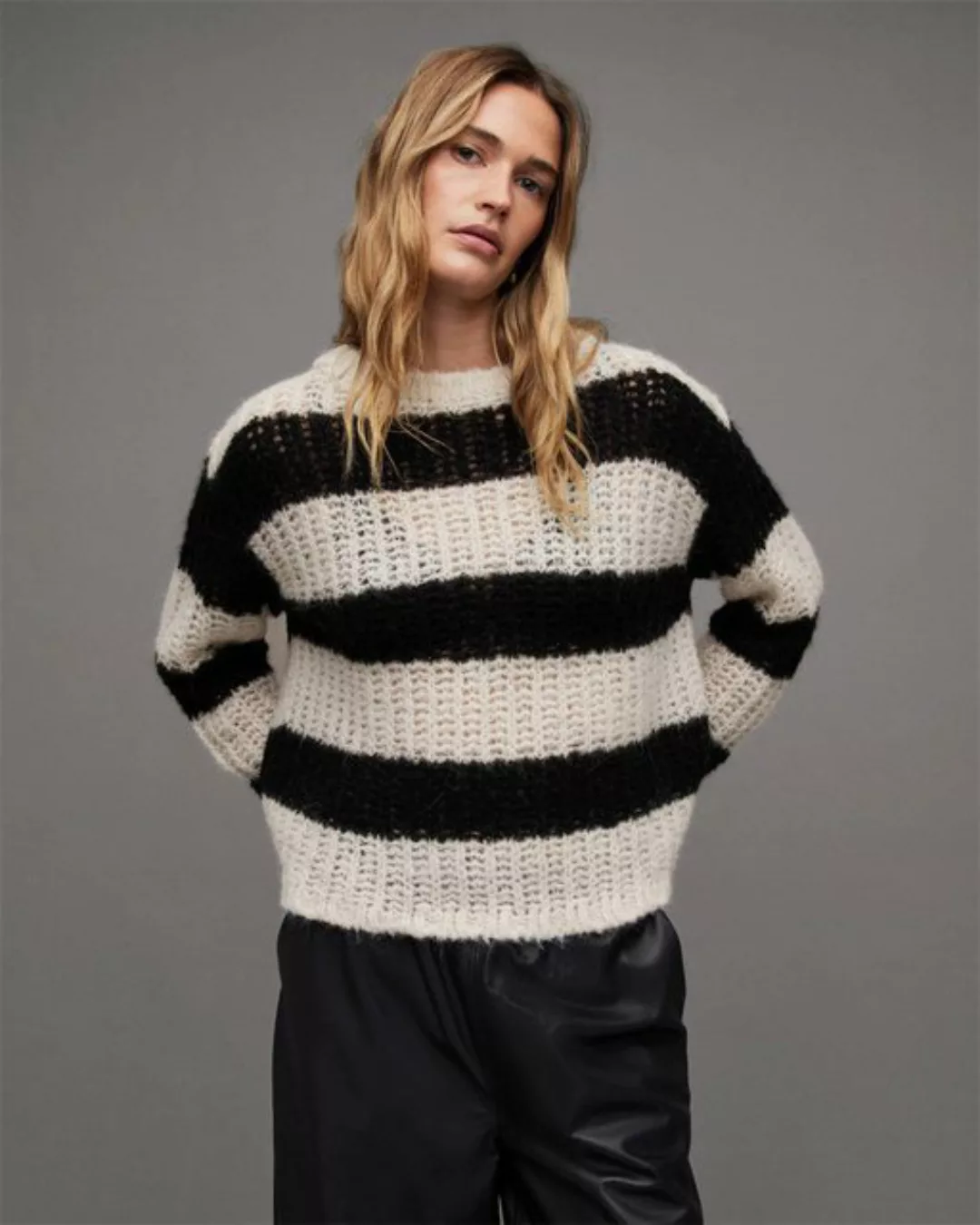 RUZU UG Sweater Gestricktes Longpullover Pullover Oberteil lockerer Sweatsh günstig online kaufen