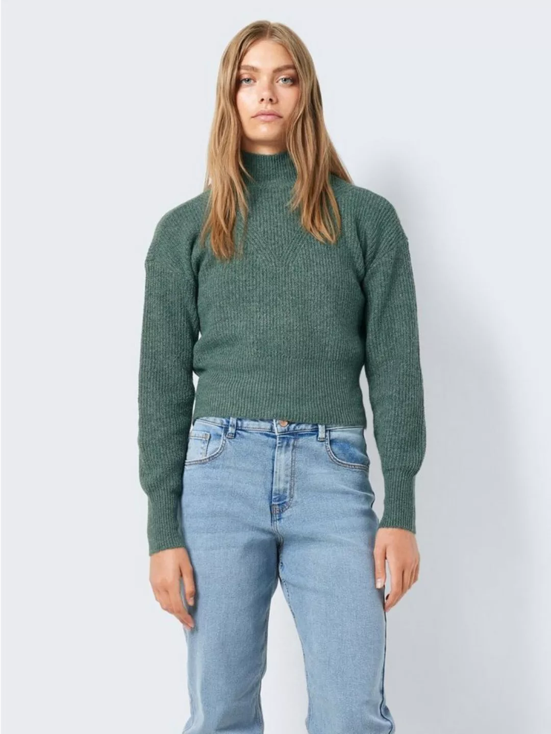 Noisy may Strickpullover Cropped Rippstrick Pullover Rundhals NMNELLA 6447 günstig online kaufen