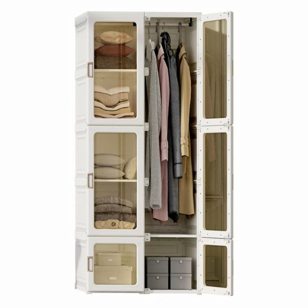 Romance Kleiderschrank Hochschränke Garderobe Faltbares Design (10 Fächer, günstig online kaufen