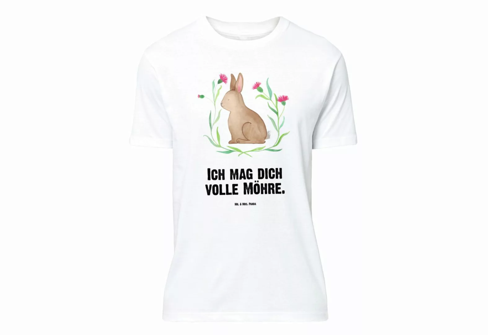 Mr. & Mrs. Panda T-Shirt Hase sitzend - Weiß - Geschenk, Lustiges T-Shirt, günstig online kaufen