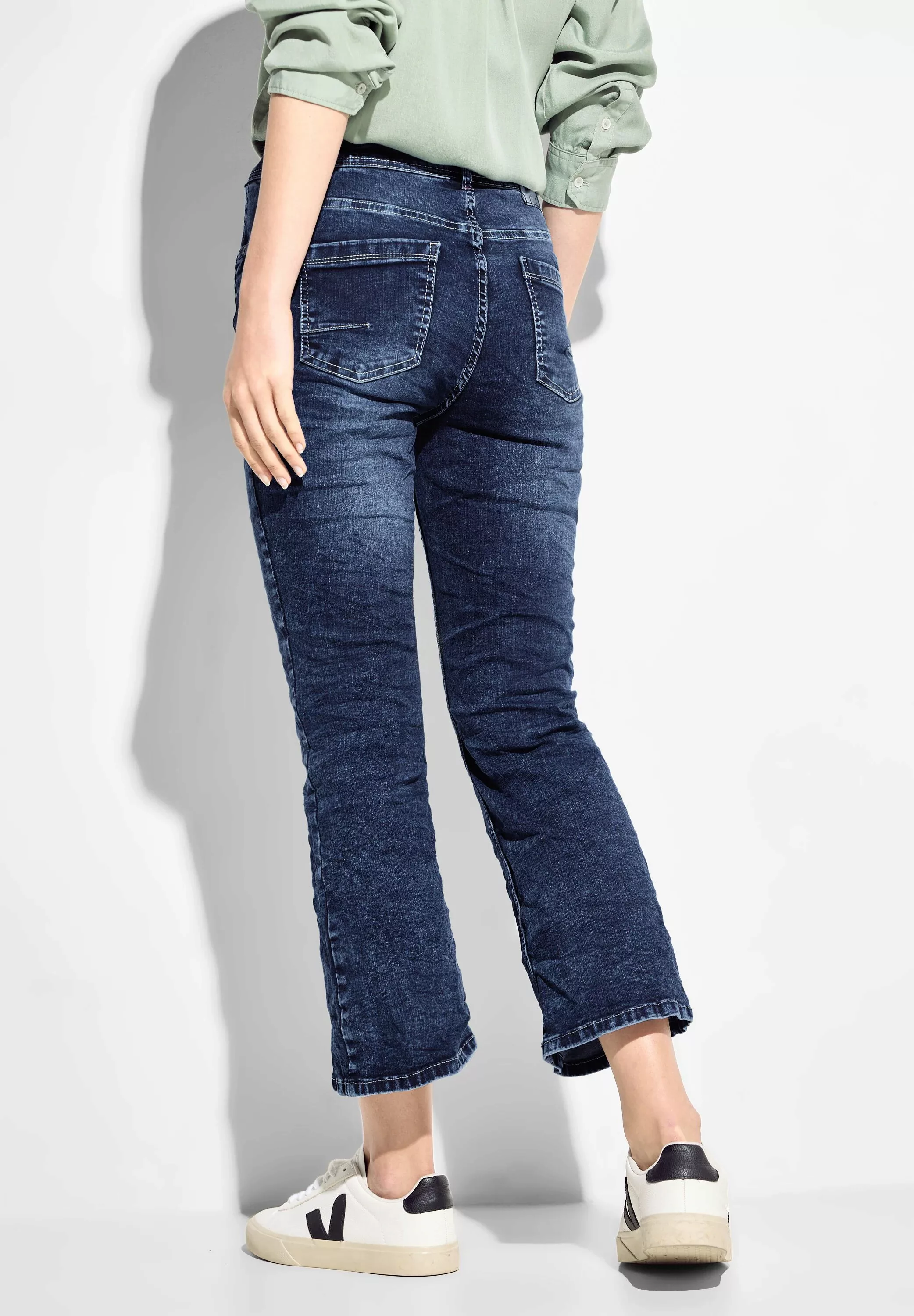 Cecil Bootcut-Jeans, in dunkelblauer Waschung günstig online kaufen