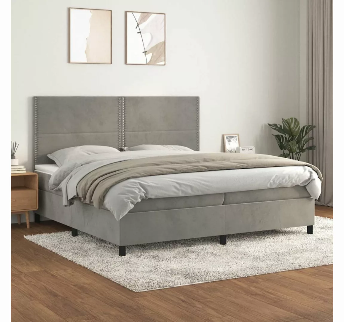 vidaXL Boxspringbett Bett Boxspringbett mit Matratze komplett Samt (200 x 2 günstig online kaufen