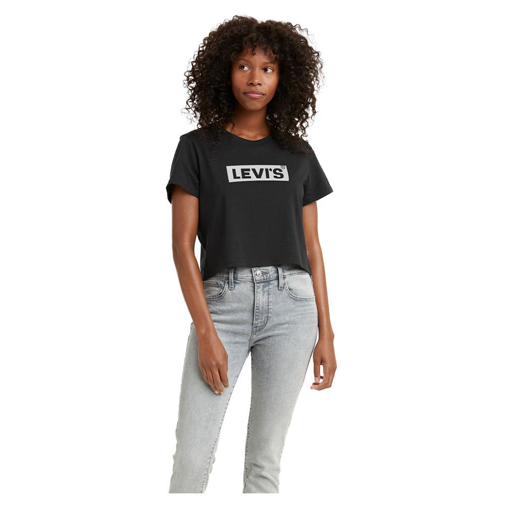 Levi's – Kurz geschnittenes T-Shirt in Schwarz günstig online kaufen