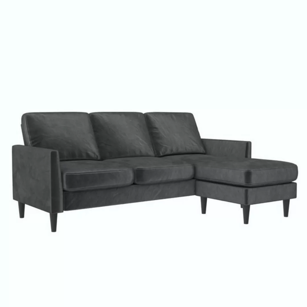 loft24 Ecksofa Winston, Sofa mit Recamiere, Massivholz Beine, Länge 207 cm günstig online kaufen