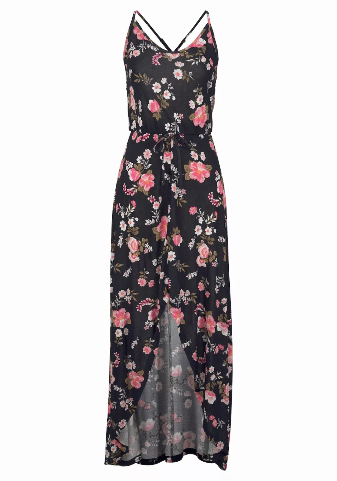 LASCANA Maxikleid mit Beinausschnitt vorne, Sommerkleid mit Blumendruck, St günstig online kaufen