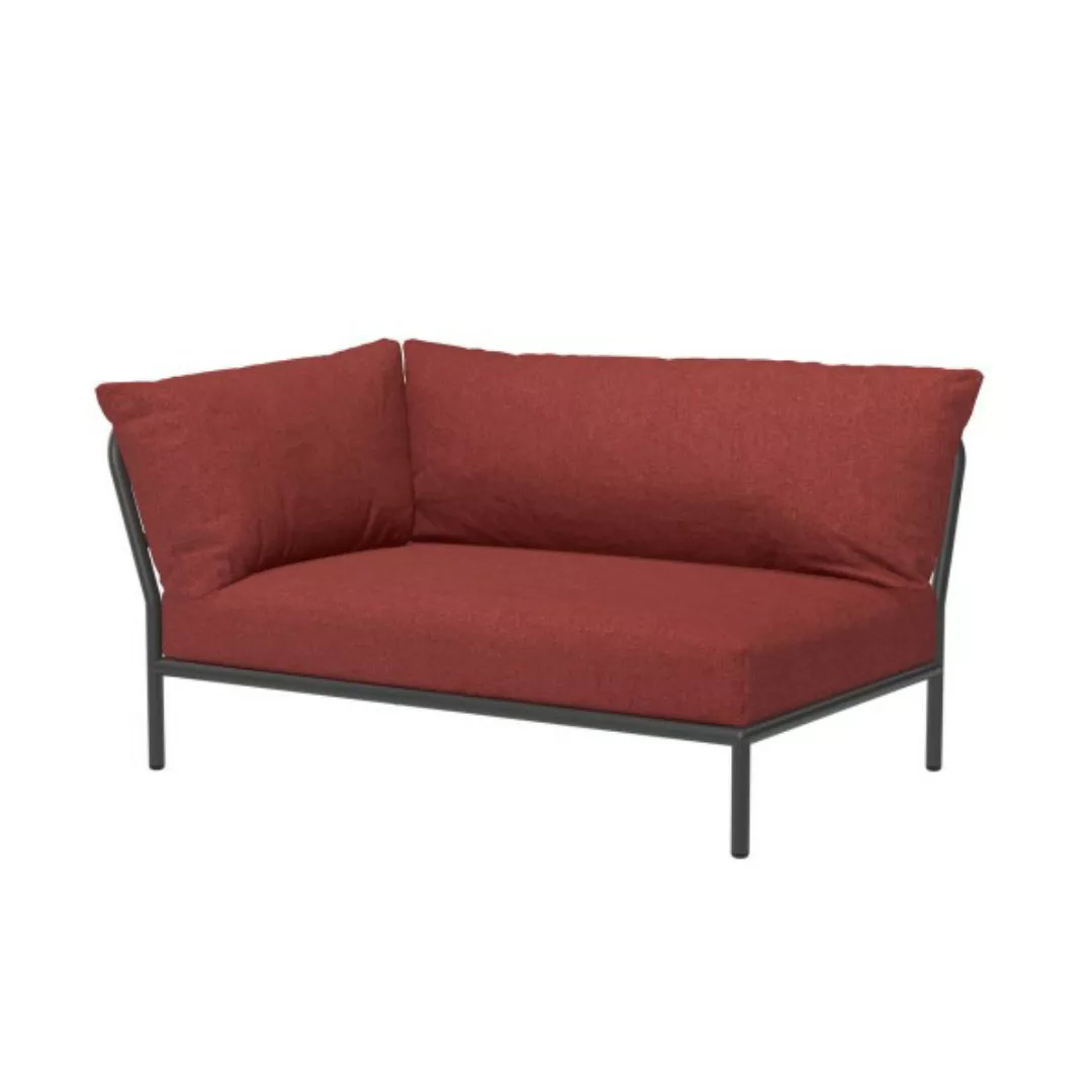 LEVEL2 Outdoor Sofa Lounge-Modul 2 Scharlachrot Dunkelgrau Links günstig online kaufen