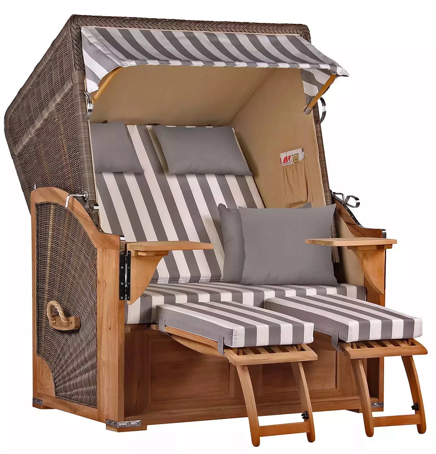 Strandkorb Spiekeroog Teak PE grey Dessin 513 günstig online kaufen