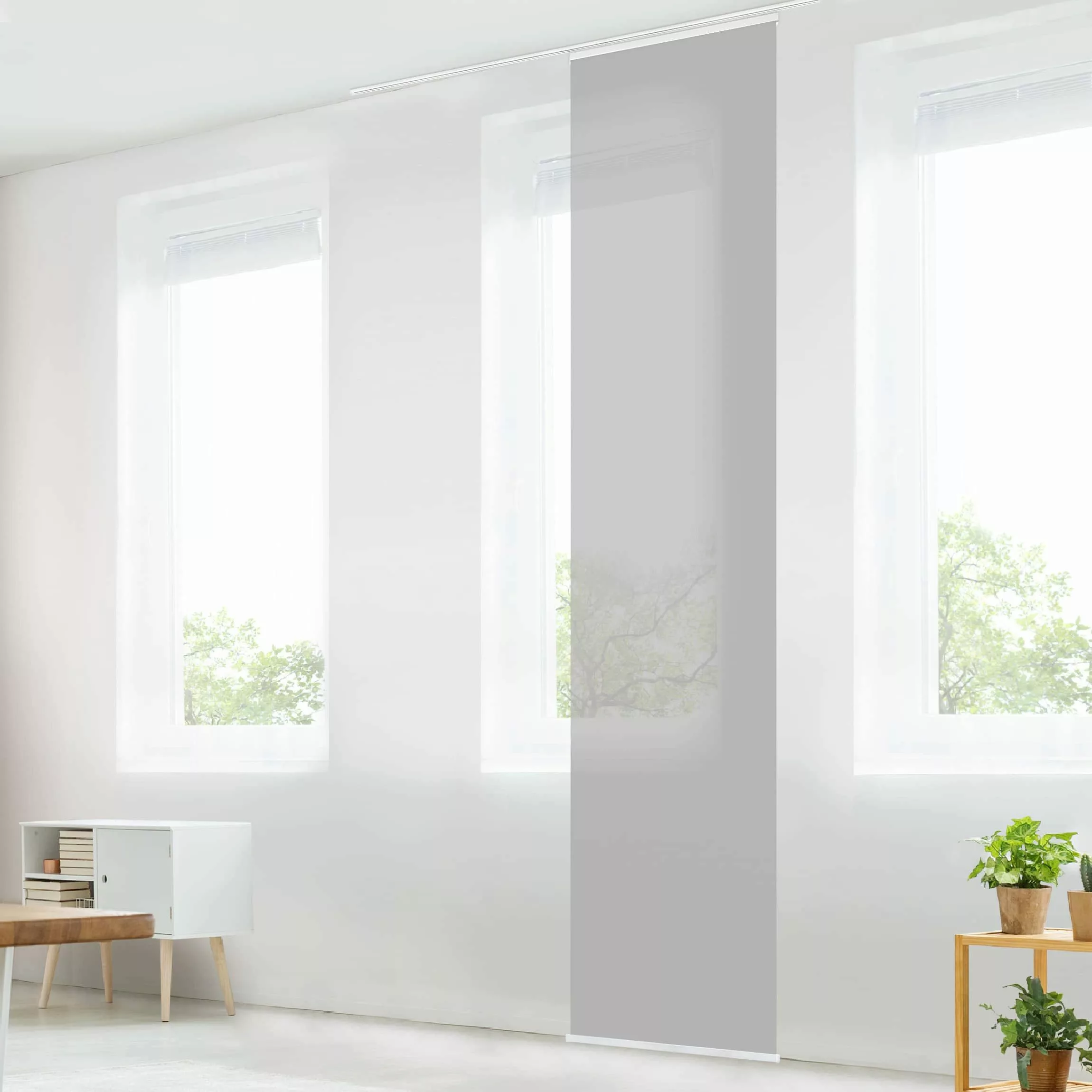 Bilderdepot24 Schiebegardine modern Flächenvorhang blickdicht Achatgrau, günstig online kaufen