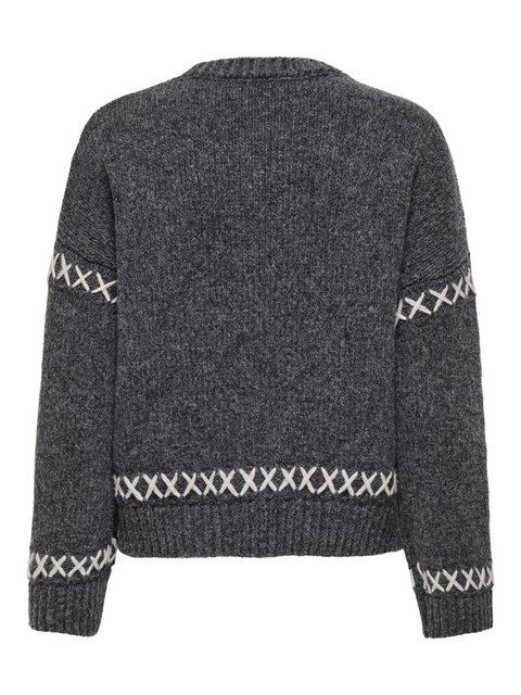 ONLY Strickpullover Strickpullover Rundhals Langarm Weich Ziernähte 8143 in günstig online kaufen