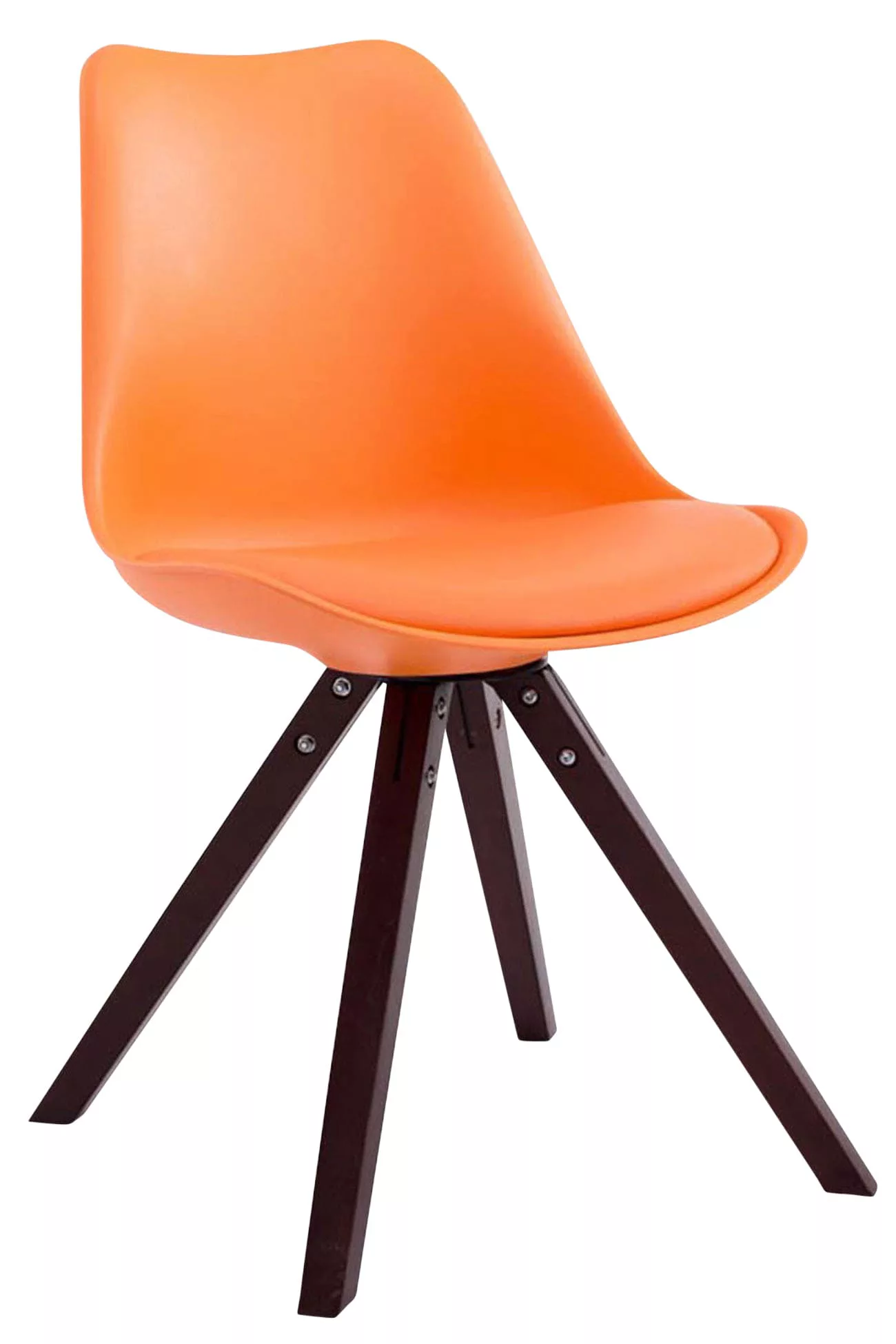 4er Set Stühle Toulouse Kunstleder Cappuccino Square Orange günstig online kaufen