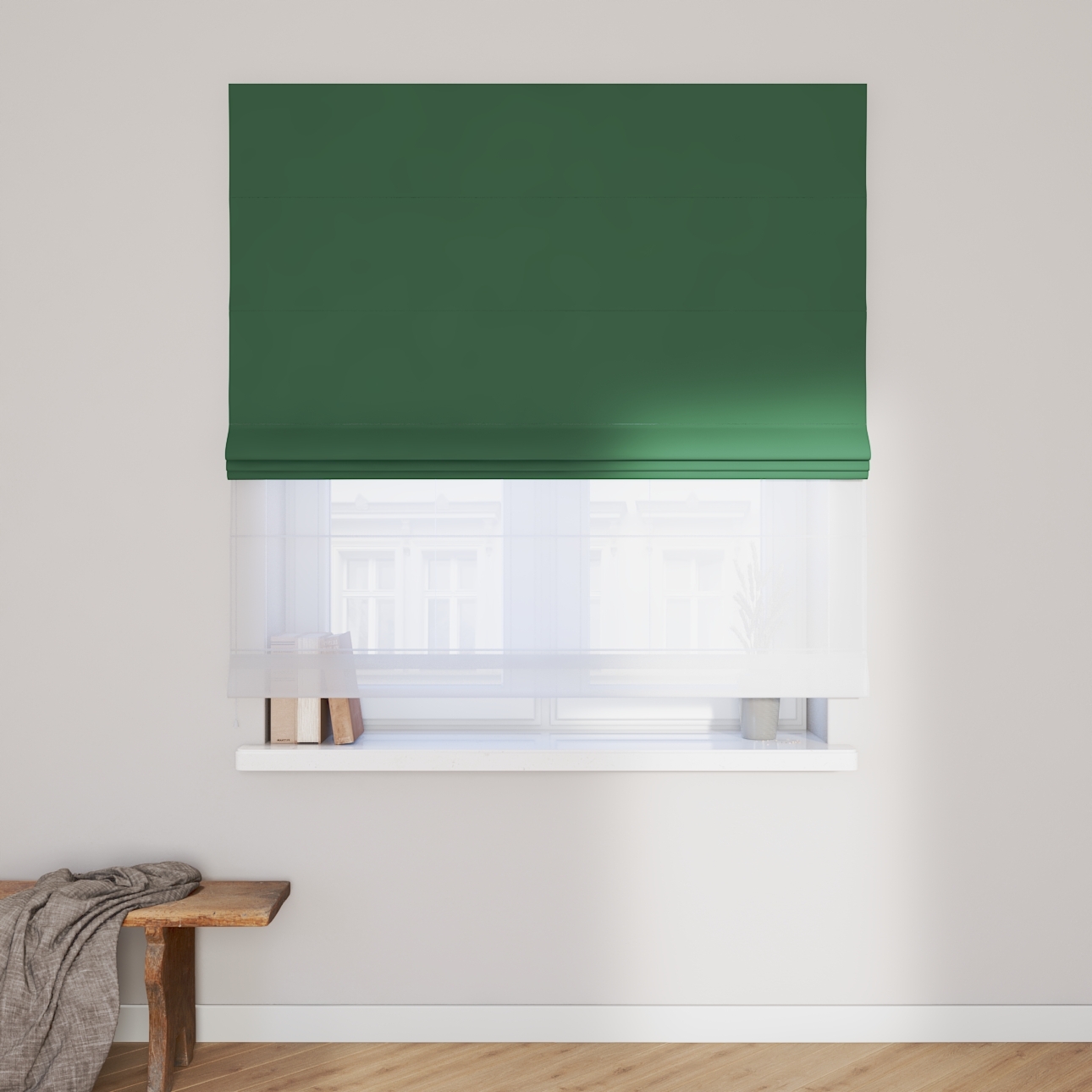 Dekoria Doppelraffrollo Duo, grün, 110 x 150 cm günstig online kaufen