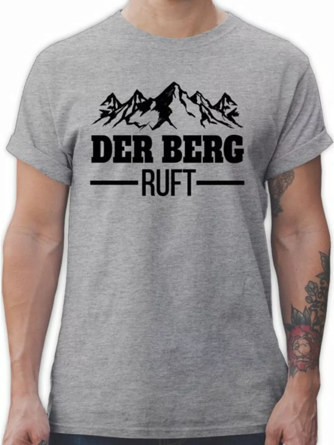 Shirtracer T-Shirt Der Berg ruft - schwarz Apres Ski Party günstig online kaufen