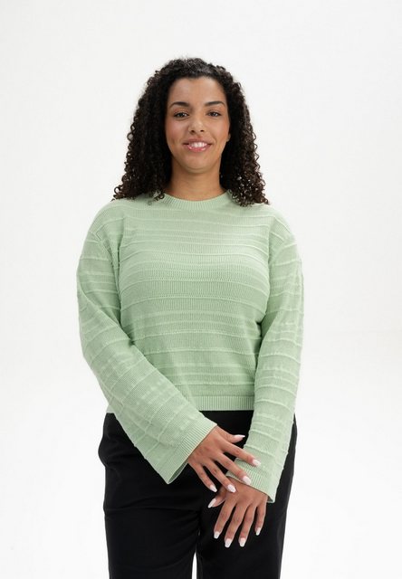 MELA Strickpullover Strukturierter Strickpullover JALIDI Weite Ärmel günstig online kaufen