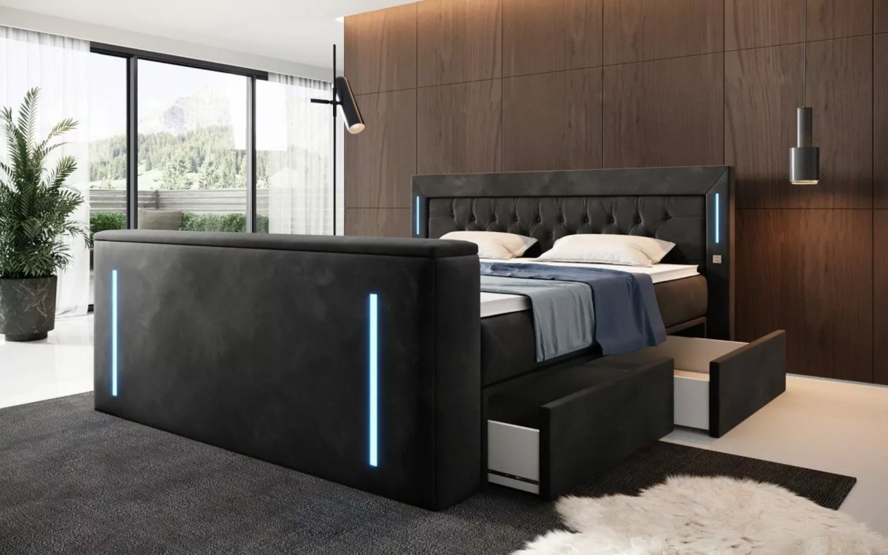 Luxusbetten24 Boxspringbett Divaneo, mit TV Lift günstig online kaufen