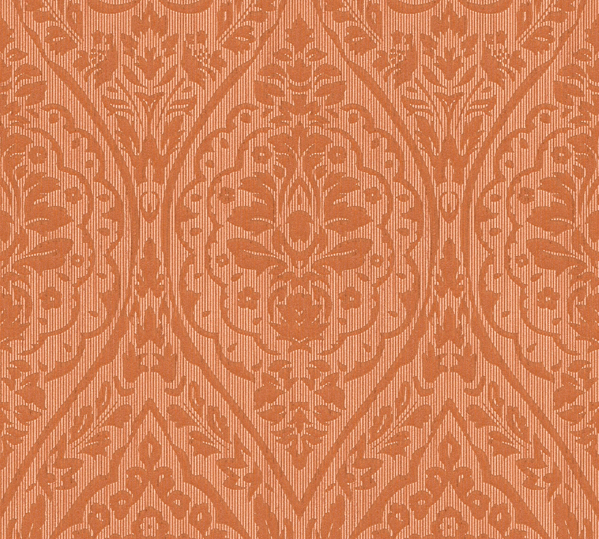 Bricoflor Ornament Tapete in Terracotta Florale Vliestapete mit Barock Must günstig online kaufen